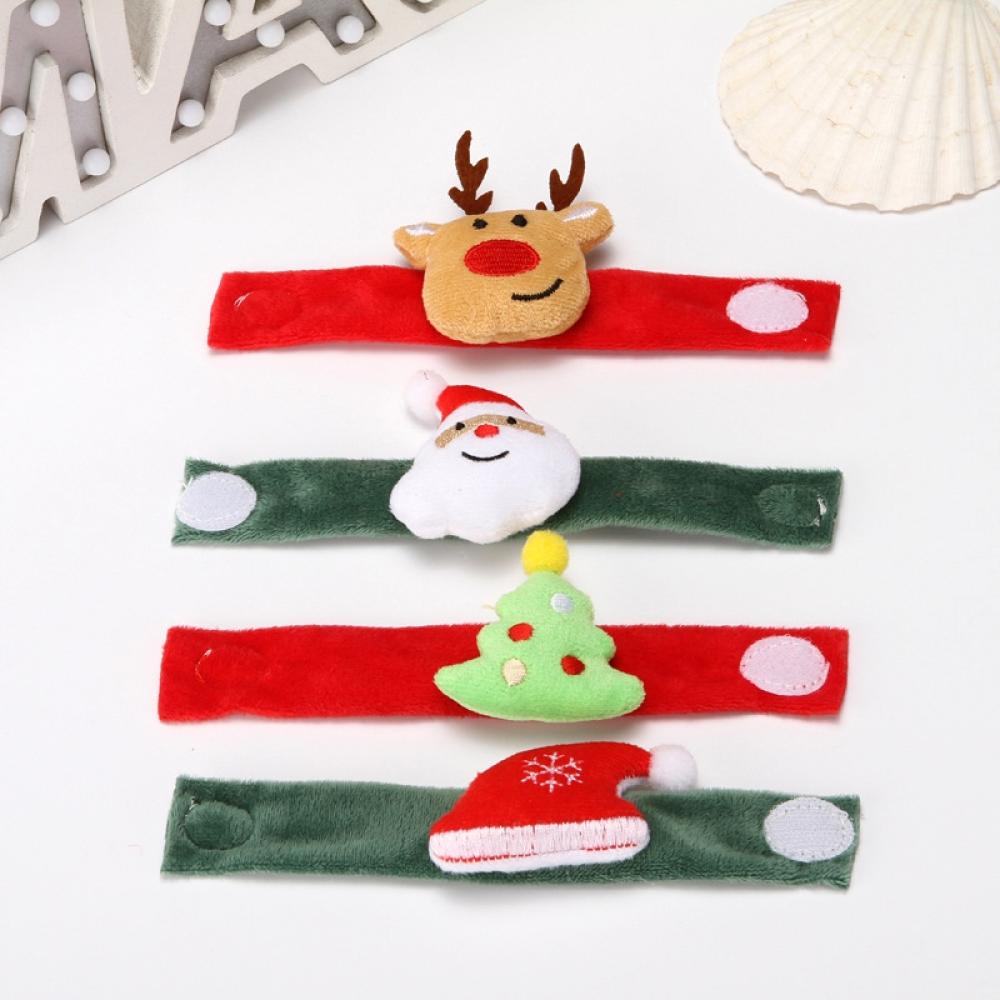 Christmas Slap Bracelets Santa Claus Tree Reindeer Hat Wristband, Xmas