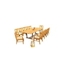 thumbnail image 4 of Grade-A Teak Dining Set: 12 Seater 13 Pc: 118" Mas Rectangle Trestle Leg Table And 12 Osborne Arm Chairs Outdoor Patio WholesaleTeak #51OS1513, 4 of 4