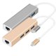 thumbnail image 4 of 3 puertos Type-c a RJ45 + USB 3.0 Adaptador de red Ethernet Gigabit Hub 1000Mbps Home Office Convertidor USB Inevent DZ7222-02B, 4 of 7