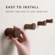 thumbnail image 4 of Natural Wooden Wall Mounted Hooks - Pack of 4 - Modern - Handmade Decorative Wood Pegs Minimalist for Hanging Hat, Coats (Black Walnut Wood), 4 of 4