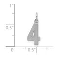 thumbnail image 2 of 925 Sterling Silver Solid Polished and satin Small Satin Sport game Number 4 Charm 19x7mm Wide Pendant Necklace for Wome, 2 of 2