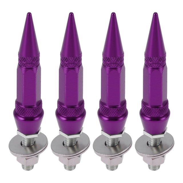 Tornillos de matrícula universales para motocicletas M6 de Unique Bargains, cubiertas de 82 mm, kit de tornillos de matrícula antirrobo de aleación de aluminio púrpura, 4 piezas