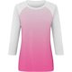 thumbnail image 4 of Camisas de Manga Corta para las Mujeres, 3/4 Manga Color Sólido Gradiente Impreso Cuello Redondo Casual Top Hecho de Tejido Súper Suave, Blusas de Manga Corta para las Mujeres, 4 of 5