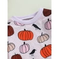 thumbnail image 6 of Wassery Infant Baby Boys Girls Halloween Clothes 6 12 18 24 Months Newborn Jumpsuit Long Sleeve Round Neck Pumpkin Print Bodysuit Pullovers Fall Casual Outfit 0-24M, 6 of 9