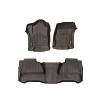 WeatherTech Custom Fit FloorLiners compatible with Silverado 2500HD/3500HD, Sierra 2500HD/3500HD, Silverado 1500, Sierra 1500 - 1st & 2nd Row, Cocoa