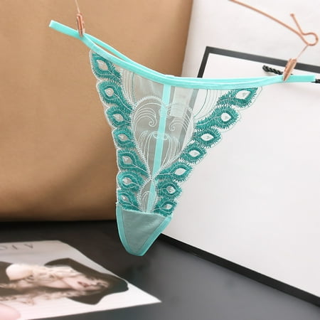 ZVNAH Women s Sexy G String Thongs  Valentine s Day Gifts  Couple Supplies  One Size  Floral Lace Panties Mesh Hollow Out See Though Panties