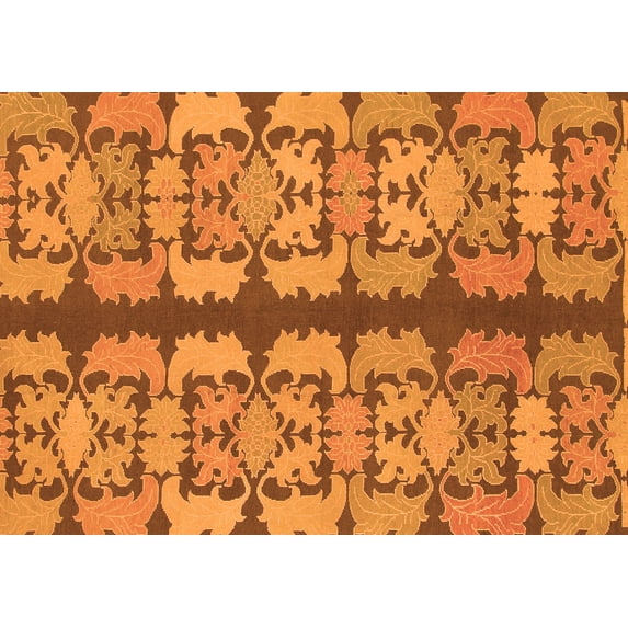 Ahgly Company Indoor Rectangle Abstract Orange Modern Area Rugs, 2' x 3'