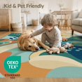 thumbnail image 4 of ODIKA 4'x6' Teal Serenity Waves Abstract Artistic Washable Area Rug Elegant Flowing Shapes with Nature-Inspired Motifs Stain Resistant, Low Pile, Easy Care for Dorm Room, Small Living, 4 of 7