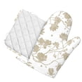 thumbnail image 2 of Disketp Vintage Stylized White Color Oven Mitts And Potholders Bbq Gloves-Oven Mitts And Pot Holders With Recycled Infill Silicone Non-Slip Cooking Gloves For Cooking Baking Grilling, 2 of 9