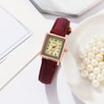 thumbnail image 2 of YATLTE Vintage Women's Rectangle Wrist Watch, Thin Elegant Simple Square Quartz Watches with Leather Strap, Waterproof Analog Watches for Females Students Ladies, 2 of 3