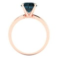 thumbnail image 4 of 2 ct Round Cut Natural London Blue Topaz Solitaire Engagement Ring for Women in 18K Rose Gold, 4 of 5