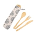 thumbnail image 2 of YOPTOP 3 Pcs Couverts de Voyage Portables Réutilisables en Bambou Couteaux Fourchette Cuillère Baguettes, 2#, Taille Unique, 2 of 10