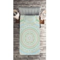 thumbnail image 2 of Ambesonne Mandala Quilted Coverlet 2 Pcs, Oriental Motif Pastel Tone, Twin Size, Pale Blue Pale Sepia, 2 of 2