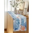 thumbnail image 2 of Summer Seahorses Blue Wood Board Table Runner 13x60in Non-Slip Cotton Linen Table Runners, Ocean Starfish Coral Dresser Scarves TableRunner for Dinner Kitchen Dining Wedding Party, 2 of 9