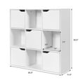Gymax Large 9Cube Organizer Shelf with Doors Durable Bookcase, Room