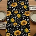 thumbnail image 5 of Table Runners 72 Inches Long Dress Scarves, Black Yellow Sunflower Farmhouse Kitchen/Dining Table Runner, Coffee Tablerunners, Summer Botanical Farmhouse Floral 13x72 Inch, 5 of 9