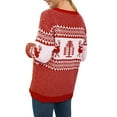thumbnail image 5 of Wassery Women Christmas Knit Sweater Christmas Reindeer Print Long Sleeve Pullovers Tops Spring Fall Loose Sweater Christmas Clothes, 5 of 6
