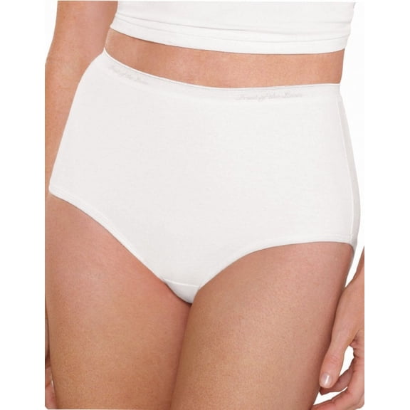 Fruit of the Loom Women's Classic White 3-Pack Brief Panties, White, 2X-Large (9)