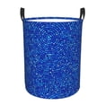 thumbnail image 1 of Balery Blue Circles Mosaic Cesta de ropa redonda con asas, impermeable, independiente, para ropa, juguetes, dormitorio y familia-Small, 1 of 6
