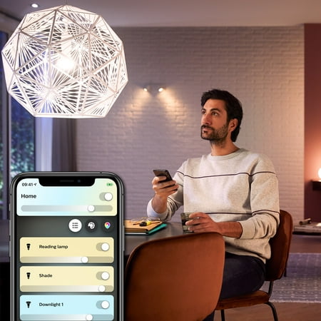 Philips - Hue White Ambiance A19 Bluetooth Smart LED Bulb - Adjustable White