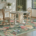 thumbnail image 4 of SIXHOME 5'x7' Area Rug Floral Washable Rugs for Living Room Bedroom Dining Room Soft Vintage Flower Non Slip Carpet Indoor Throw Rugs Green, 4 of 7