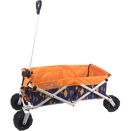 Wagonsrus All-Terrain Collapsible Outdoor Folding Wagon Cart | Blue Fish Pattern price history on PriceWatchPro