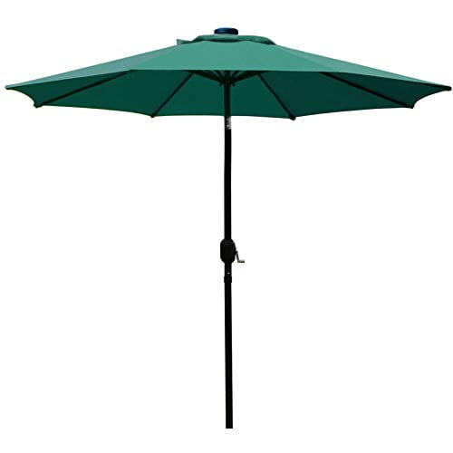 Sunnyglade 9' Patio Umbrella Outdoor Table Umbrella with 8 Sturdy Dark Green 