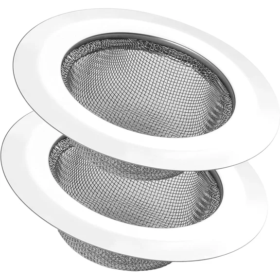 2Pcs Kitchen Sink Strainer, Stainless Steel Mesh Sink Drain Cover, Large Wide Ri