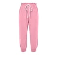 thumbnail image 5 of GUACER No Boundarie Womens Capri Sweatpants Athletic Cropped Joggers High Waisted Paperbag Lounge Pants with Pockets Drawstring, 5 of 5