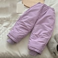 thumbnail image 2 of CPNG Cotton Padded Pants for Kids Girls Boys Winter Skiing Pants Windproof Thick Warm Activewear Snowpant Outdoor Sport Pants(Purple,12-18 Months), 2 of 7
