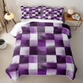 thumbnail image 2 of Homewish Purple Gradient Plaid Twin Quilt Set,Vintage Artwork Twin Coverlet Set,2-Piece, 2 of 7