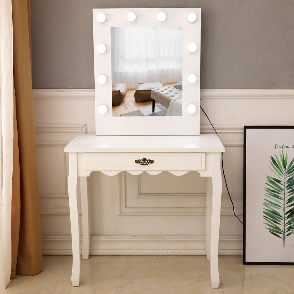 UBesGoo Modern Vanity Table with Lighted Mirror, Makeup Vanity Dressing 