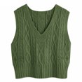 thumbnail image 4 of Langwyqu Sleeveless Autumn Winter Women V-Neck Vest Sweater Casual Pullover, 4 of 5