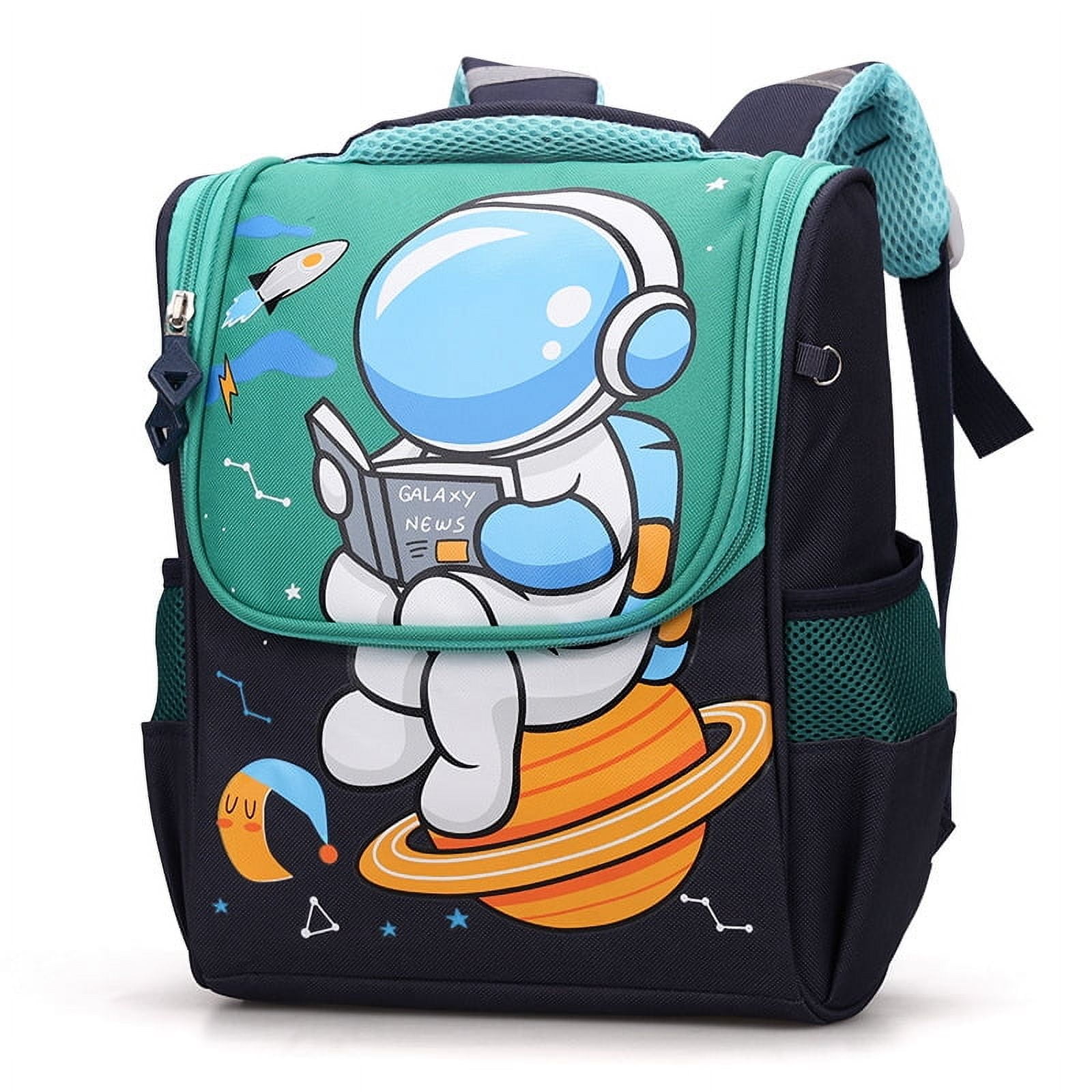 CJUAN 12.2" Toddler Lightweight Cartoon Small Kids Mini Backpack for Boys Girls Waterproof Daycare School Bookbag,Kindergarten Primary School Green