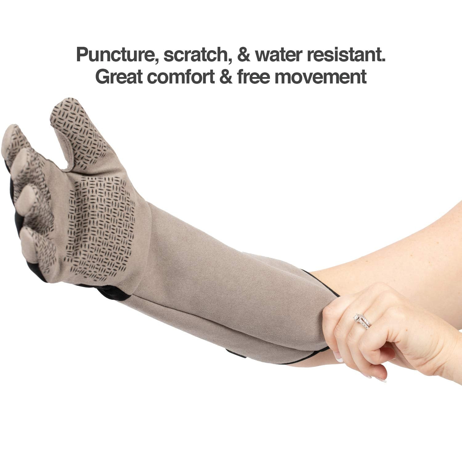PetFusion Multipurpose Puncture and Water-Resistant Pet Grooming and Bathing Gloves, For Dogs, Cats and Pets, Medium, Grey, 1 Pair