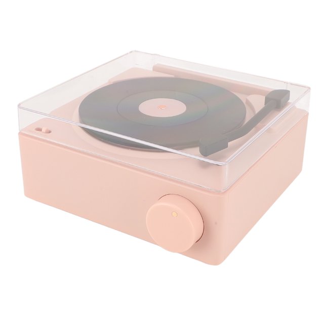 Altavoz Estilo Tocadiscos de Vinilo Vintage, Altavoz Estéreo Inalámbrico Portátil Con Visualización de la Hora, Soporte /Tarjeta Tf /Aux