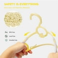 thumbnail image 2 of Nbpower Baby Hangers 20 Pack, 11"-14" Extendable Kids Hangers, Non-Slip Baby Hangers for Closet, Plastic Kid Hangers with Windproof Buckle, Baby Clothes Hangers for Pants Shirts Outfit Onesie, Yellow, 2 of 7