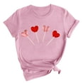 thumbnail image 2 of LSLJS T-shirt à Manches Courtes Imprimé Valentines Day Col Rond Mode Femme Chemise Décontractée Ample, 2 of 6