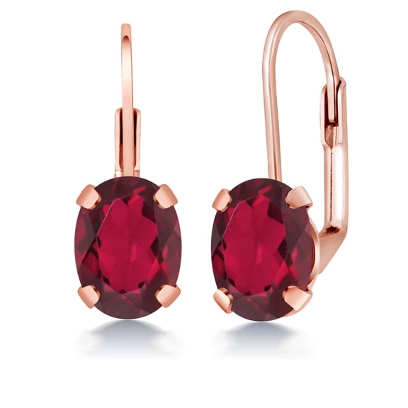 Gem Stone King 2.60 Ct Oval Red Mystic Topaz Brass Rose Gold Plated Brass Earrings