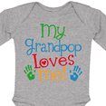 thumbnail image 4 of Inktastic My Grandpop Loves Me Boys or Girls Long Sleeve Baby Bodysuit, 4 of 5