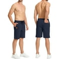 thumbnail image 5 of Xidunhg Men's Stretch Shorts Casual Classic Summer Beach Shorts Drawstring With Zipper Pocket Navy 32, 5 of 9