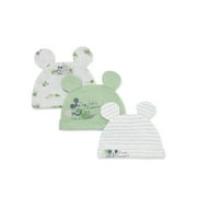Mickey Mouse Baby Unisex Cap with Ears, 3-Pack, Sizes 0-12 Months