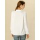 thumbnail image 5 of INSPIRE CHIC Blusa Camisa Tops Con Botones Manga Larga Pu?o Elástico Detalle De Volantes Para Mujeres Blanco L, 5 of 6