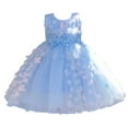 thumbnail image 1 of WEAIXIMIUNG Robe 3T-4T Robe à Sequins Fleurie pour Fille Été Sans Manches Couche Longue Jupe Taille Décoration Perle 3-4 Ans, 1 of 6