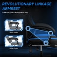 thumbnail image 4 of ELECWISH Racing Style Reclining Gaming Chair High Back Ergonomic Adjustable Swivel Computer Chair with Footrest Headrest and Lumbar Support PU Leather Executive Office Chair (Blue), 4 of 12
