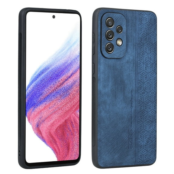 Tarise for Samsung Galaxy A53 5G Case, PU Lether Anti-Slip Shockproof Silicone TPU Bumper Lightweight All-inclusive Business Drop Protective Phone Case Cover for Samsung A53 5G 6.5" 2022, Blue