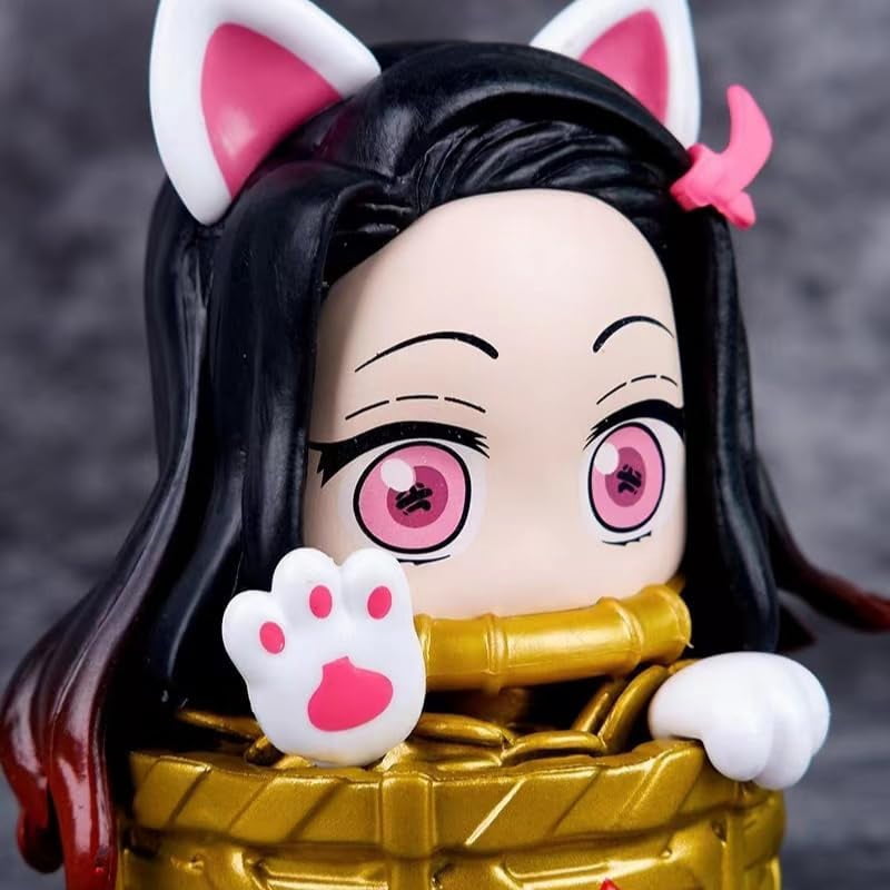 New Kamado Figure, q Version Bamboo Kamado Nezuko Anime Figures 11cm/4.3inch Anime Model Game Character Statue Collection Decoration Gift