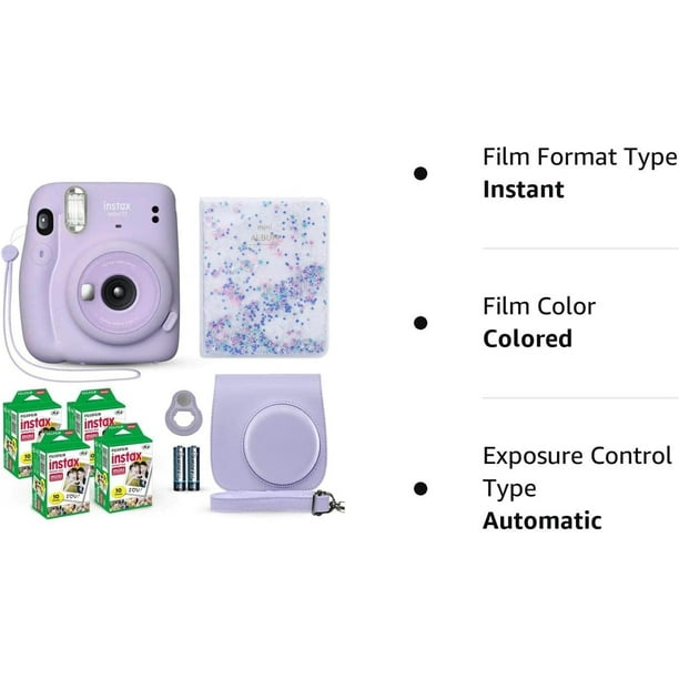 Fujifilm Instax Mini 11, Lilac Purple, Bundle with 40 Film