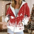 thumbnail image 2 of TTUHYWXI Womens Christmas Zip Up Hoodies Long Sleeve Sweatshirts Fall Outfits Oversized Sweaters Casual Fashion Jackets (Wine, L), 2 of 7