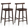 thumbnail image 1 of Costway Bar Chair Counter Height Stools Set of 2 with Acacia Wood Frame Supporting Legs Brown, 1 of 8